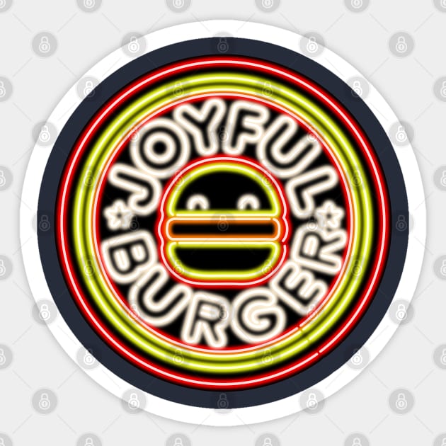 Joyful Burger Logo Neon Sign from The Amazing World of Gumball Sticker by gkillerb